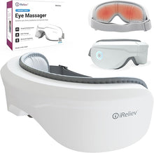 Load image into Gallery viewer, iReliev Eye Massager with Heat, Bluetooth Music Heated Massager for Migraines, Eye Strain, Dark Circles Eye Bags Dry Eye Improve Sleep, Best Gift for Women/Men