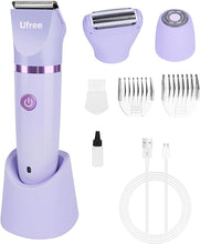 Load image into Gallery viewer, Ufree Bikini Trimmer for Women, Electric Razors for Women, Rechargeable Pubic Hair Trimmer Womens Electric Shaver for Legs Body Hair, Bikini Shaver IPX7 Waterproof, Gifts for Women, Purple