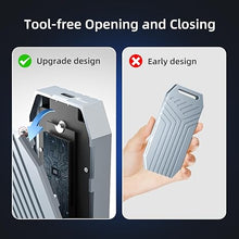 Load image into Gallery viewer, MAIWO 40Gbps M.2 2280 NVMe SSD Enclosure, USB4 Type-C NVMe Enclosure Built-in Cooling Fan Support Thunderbolt3/4 USB4/3.0/2.0 Tool Free 8TB Capacity Aluminum Alloy Case (K1695F)