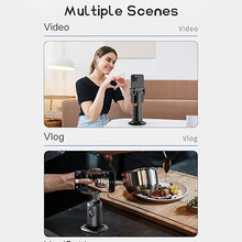 Load image into Gallery viewer, Auto Face Tracking Tripod, 360° Rotation Auto Tracking Phone Holder, No App Required, with Adjustable Lens Stable Base Phone Holder for Vlogs, Live Streaming & Video Chats (Pink)