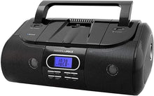 Load image into Gallery viewer, HANNLOMAX HX-318CD Portable CD/MP3/USB Boombox, FM PLL Radio, Bluetooth, 1 USB Port for MP3 Playback, 1 USB Port for 1A Charging, Aux-in Jack, Headphone Jack, AC/DC Dual Power Source. (Black)