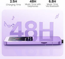 Load image into Gallery viewer, 32GB MP3 Player with Bluetooth 5.3, AGPTEK A09X 2.4" Screen Portable Music Player with Speaker Lossless Sound with FM Radio, Voice Recorder, Supports up to 128GB, Purple