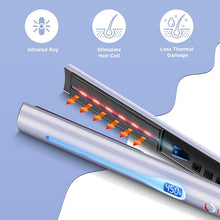 Load image into Gallery viewer, IG INGLAM Titanium Flat Iron Hair Straightener, Curling Iron 1 Inch, Infrared Negative Ionic Hair Iron Straightener 11 Adjust Temp 250°F to 450°F, Shiny Hair Dual Voltage 110-240V, Gift, Rose Gold