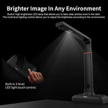Load image into Gallery viewer, VIISAN Document Scanner - USB Document Camera with Max Capture Size A2, 130 Languages OCR, Auto-Flatten & Deskew Tech, Fingerprint Removal Tech, Fast Scan 1.5s/Page, 26MP Book Scanner for Mac/Windows