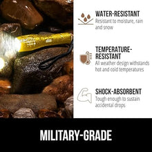 Load image into Gallery viewer, Gorilla Grip Powerful LED 750 FT Water Resistant 5 Adjustable Mode Tactical Flashlight, High Lumens Ultra Bright Battery Life Zoom Flashlights, Small Camping Car Mini Flash Light Accessories, Gold