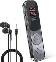 Load image into Gallery viewer, 64GB Digital Voice Recorder MP3 Playback Axismink Long Time Recording Device Dual Microphone Noise Reduction Chip Portable for Lecture Classroom Meeting Interview A-B Repeat Speaker Player Passwords