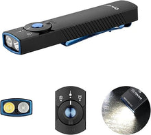 Load image into Gallery viewer, OLIGHT Arkfeld Pro Rechargeable EDC Flashlight with Green Beam, UV Light and White LED Combo, 1300 Lumens Portable Flat Flashlight, Triple Light Sources Pocket Lights for Working (Black NW)