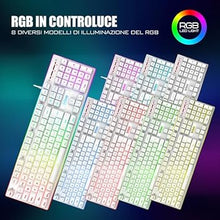 Load image into Gallery viewer, RedThunder K10 Wired Gaming Keyboard and Mouse and Wrist Rest Combo, RGB Backlit, Mechanical Feel Anti-ghosting Keyboard + 7D 7200 DPI Mice+Soft Leather Wrist Rest 3 in 1 PC Gamer Accessories(White)