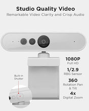 Load image into Gallery viewer, Lenovo HD 1080p Webcam (510 FHD) - Monitor Camera with 4X Digital Zoom, 95° Wide Angle, 360° Rotation Pan & Tilt - Desktop Cam with Dual Microphones & Windows Hello for Livestreaming & Conferences