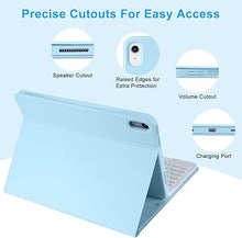 Load image into Gallery viewer, TQQ for iPad 10th Generation Case with Keyboard (10.9", 2022),iPad Keyboard Case for 10.9" 10th Gen, Detachable - Pencil Holder - Flip Stand Cover - Keyboard Case for iPad 10th Gen 10.9 inch 2022 Blue