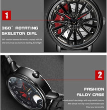 Load image into Gallery viewer, GORBEN Men's Creative 3D Car Wheel Rotating Wrist Watch