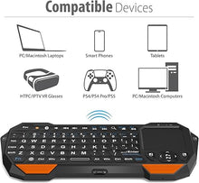 Load image into Gallery viewer, Fosmon Mini Bluetooth Keyboard (QWERTY Keypad), Wireless Portable with Touchpad, Compatible with Apple TV, Amazon Fire Stick, PS4, PS4 Pro, PS5, HTPC/IPTV, VR Glasses, Smartphones