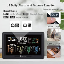 Load image into Gallery viewer, Wireless Radio Weather Station with 3 Outdoor Sensors Indoor Outdoor LCD Digital Thermometer Hygrometer Barometer with WWVB,Alarm Clock,Weather Forecast,Moon Phase,Sunrise and Sunset Time