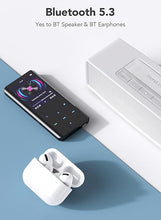 Load image into Gallery viewer, AGPTEK 64GB MP3 Player with Bluetooth 5.3, A19X 2.4" Curved Screen Portable Music Player with Speaker Lossless Sound with FM Radio, Voice Recorder, Supports up to 128GB, Black