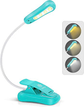 Load image into Gallery viewer, Vekkia Rechargeable Book Light for Reading in Bed, 3 Color x 3 Brightness, Lightweight Reading Light, Up to 70 Hours Lighting, Great for Readers, Travel (Blue)