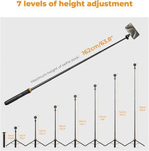 Load image into Gallery viewer, K&F Concept 63'' Magnetic Phone Selfie Stick Tripod, Lightweight Cellphone Holder and Camera Stand with Wireless Remote, Compatible with iPhone 15/14/13/12 Series and All Phones
