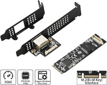 Load image into Gallery viewer, IO CREST M.2 M-Key PCI-e 3.0 Interface Single Port 5.0 Gigabit Ethernet Modules