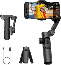 Load image into Gallery viewer, Gimbal Stabilizer for Smartphone, iPhone Gimbal w/Focus Wheel Face/Object Tracking Gimbal for iPhone 16 15 Pro Max/Android Foldable 3-Axis Handheld Phone Gimbal for Video Recording -Smart XE