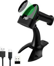 Load image into Gallery viewer, FYJ Bluetooth Wireless 1D 2D Barcode Scanner QR Bar Code Scanners with LED Display Screen and Stand 3-in-1 Handheld USB Barcode Reader for Library,Store,Supermarket,Warehouse