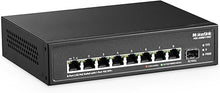 Load image into Gallery viewer, MokerLink 8 Port 2.5G PoE Switch with 10G SFP+ Slot, 8 x 2.5G Base-T Ports Compatible with 10/100/1000Mbps, IEEE8023af/at PoE 135W, Metal Unmanaged Fanless Small Network Switch