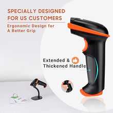 Load image into Gallery viewer, Tera 1D 2D QR Barcode Scanner Wireless and Wired with Battery Level Indicator Digital Printed Bar Codes Reader with Stand Portable Handheld Barcode Scanner Compact Plug and Play Model D5100-Z