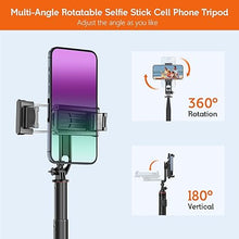 Load image into Gallery viewer, 51”Selfie Stick Tripod, Aluminum Alloy Integrated Smartphone Tripod Stand with Wireless Remote Control Portable Retractable Cell Phone Tripod for iPhone/Samsung/GoPro/Android Phone
