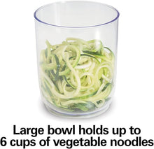 Load image into Gallery viewer, Hamilton Beach 3-in-1 Electric Vegetable Spiralizer for Veggie Noodles, Zoodle Maker & Slicer With 3 Cutting Cones for Spaghetti, Linguine, and Ribbons, 6-Cups, Black (70930)