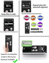 Load image into Gallery viewer, Digital Voice Recorder 16GB Voice Recorder with Playback for Lectures - USB Rechargeable Dictaphone Upgraded Small Tape Recorder Device