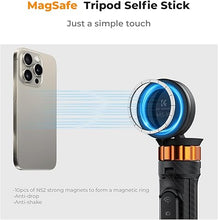 Load image into Gallery viewer, K&F Concept 63'' Magnetic Phone Selfie Stick Tripod, Lightweight Cellphone Holder and Camera Stand with Wireless Remote, Compatible with iPhone 15/14/13/12 Series and All Phones