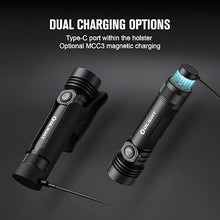 Load image into Gallery viewer, OLIGHT Seeker 4 Pro Rechargeable Flashlights, High Powerful Bright Flashlight 4600 Lumens with USB C Holster, Waterproof for Emergencies, Camping, Searching (Matte Black Cool White)