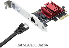 Load image into Gallery viewer, 10Gtek 2.5G NIC PCIe Network Adapter 2500/1000/100Mbps PCIe Gigabit Ethernet Card, Single RJ-45 Port, with Realtek RTL8125 Controller, Support Windows Server/Ubuntu/Centos/Debian