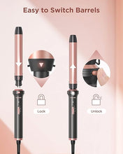 Load image into Gallery viewer, Wavytalk 5 in 1 Curling Iron Set with Curling Brush and 4 Interchangeable Ceramic Curling Wand (0.35"-1.25”), Instant Heat Up, Dual Voltage Hair Curler