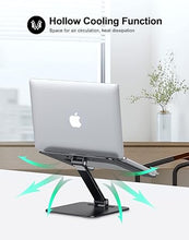 Load image into Gallery viewer, Foldable Laptop Stand, Height Adjustable Ergonomic Computer Stand for Desk, Aluminum Portable Laptop Riser Holder Mount Compatible with MacBook Pro Air, HP, Dell 10-16" (Black)