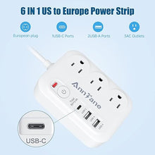 Load image into Gallery viewer, European Travel Plug Adapter with 4FT Extension Cord, (Not for UK) US to European International Plug Adapter Travel Essentials France Germany Greece