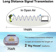 Load image into Gallery viewer, Alacrity Upgraded 2D Industrial Barcode Scanner with Wireless Charging Stand, 1968 Feet Transmission Distance 433Mhz Wireless & Bluetooth 2in1 Barcode Reader, Shock Dust Proof Hands Free, Green