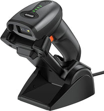 Load image into Gallery viewer, Symcode QR Industrial Bluetooth Barcode Scanner with Wireless Charging Stand, Wireless 2D 1D Bar Code Scanner Drop Protection Shock Dust Proof Hands Free Auto-Sensing Stand Barcode Scanner