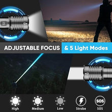 Load image into Gallery viewer, NAKCNM LED Flashlights High Lumens, Rechargeable Pocket Flashlight with Clip 5 Modes Super Bright 20000 Lumen, Waterproof Small Flashlights Powerful Flash Light for Home Outdoor Emergencies(2 Pack)