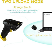 Load image into Gallery viewer, NADAMOO Wireless Barcode Scanner with Charging Cradle, Read 1D, 2D, QR Code, Data Matrix, PDF417, 400m Transmission Distance, 2200mAh Rechargeable Battery, Cordless CMOS Image Reader for Computer