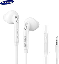 Load image into Gallery viewer, SAMSUNG Samung Wired Earbuds Original 3.5mm in-Ear Headphones Galaxy S10, S10 Plus, S10e Plus, Note 10, A71, A31 - Microphone & Volume Remote - Includes Black Velvet Carrying Pouch - White