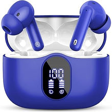 Load image into Gallery viewer, Wireless Earbuds Bluetooth 5.3 Headphones Bass Stereo Ear Buds with Noise Cancelling Mic LED Display in Ear Earphones IP7 Waterproof 36H Playtime for Laptop Pad Phones Sports Workout Blue