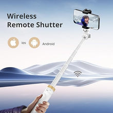 Load image into Gallery viewer, Sensyne 72" Phone Tripod, Extendable Tripod for iPhone & Selfie Stick with Detachable Phone Holder & Wireless Remote, iPhone Tripod Compatible with All Cell Phones, Camera(White)