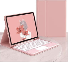 Load image into Gallery viewer, iPad Air2 iPad 5 iPad 6 Keyboard Case Touchpad Magnetic Detachable Bluetooth Keyboard Slim Smart case Round Key for iPad 5th 6th Generation 9.7'' (iPad Air2/iPad5/iPad6, Purple), Pink