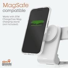 Load image into Gallery viewer, STM Roll Spin MagSafe® Case for iPhone 16 - Designed to Calm Your Mind- Fidget Spinning Disc- Impact Absorbing TPU for Enhanced Drop Protection - 360° Kickstand - Clear/Pink