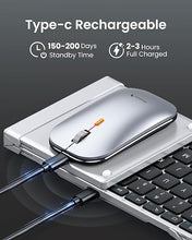 Load image into Gallery viewer, ProtoArc Foldable Keyboard and Mouse, XKM01 Folding Wireless Keyboard Mouse Combo for Business and Travel, 2.4G+Dual Bluetooth Full-Size Portable Keyboard for Laptop iPads Tablets -Black Silver