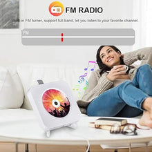 Load image into Gallery viewer, Portable CD Player with Bluetooth, Qoosea Wall Mountable CD Players Music Player Home Audio Boombox with Remote Control FM Radio Built-in HiFi Speakers LCD Display MP3 Headphone Jack AUX Input Output