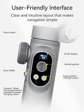 Load image into Gallery viewer, 3-Axis Phone Gimbal, Gimbal Stabilizer for iPhone w/AI Vision Sensor, Portable Gimbal for iPhone/Andriod, iPhone Gimbal Built in Fill Light Perfect for TikTok YouTube-Smart AI XPro Grey