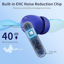 Load image into Gallery viewer, Wireless Earbuds Bluetooth 5.3 Headphones Bass Stereo Ear Buds with Noise Cancelling Mic LED Display in Ear Earphones IP7 Waterproof 36H Playtime for Laptop Pad Phones Sports Workout Blue
