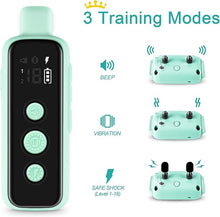 Load image into Gallery viewer, Bousnic Shock Collar for Dogs - Waterproof Rechargeable Dog Electric Training Collar with Remote for Small Medium Large Dogs with Beep, Vibration, Safe Shock Modes (8-120 Lbs) (Green)