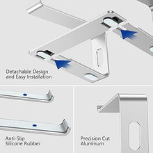 Load image into Gallery viewer, BESIGN LS03 Aluminum Laptop Stand, Ergonomic Detachable Computer Stand, Riser Holder Notebook Stand Compatible with Air, Pro, Dell, HP, Lenovo More 10-15.6" Laptops, Silver