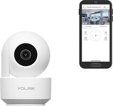 Load image into Gallery viewer, YoLink Uno Wireless Home Security Camera Indoor, 2.4GHz WiFi Camera for Baby and Pet Monitor, 1080p Dog Camera with Phone App, Night Vision B/W, 2-Way Audio, SD Card Storage, 360°